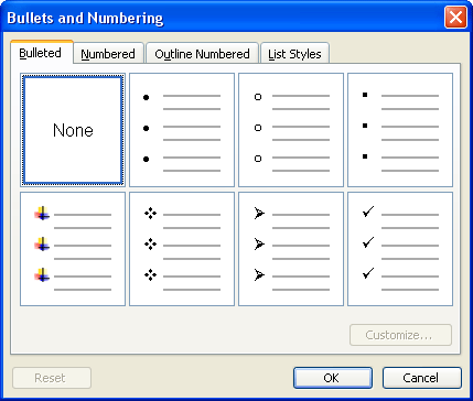 Create automatic table of contents in Word 2003 Picture 16