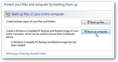 Create backup file for the entire system Picture 10
