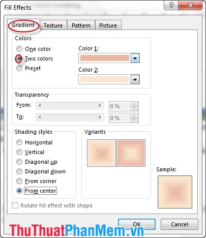 Create borders and fill the background for text in Word Picture 7