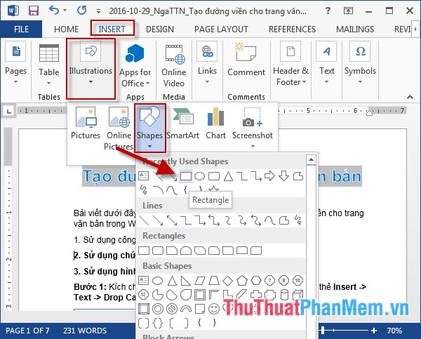 Create borders for text pages in Word Picture 1