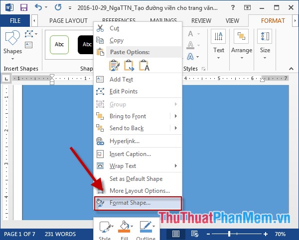 Create borders for text pages in Word Picture 2