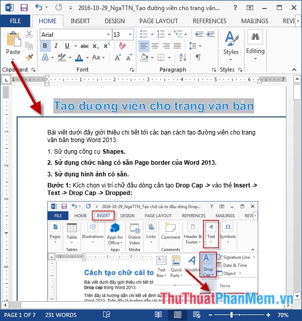 Create borders for text pages in Word Picture 4