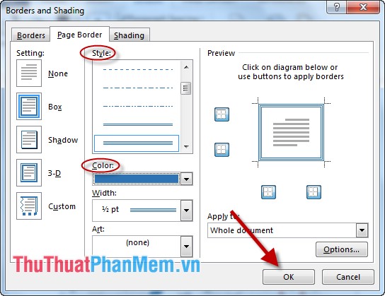 Create borders for text pages in Word Picture 6