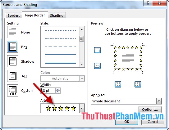 Create borders for text pages in Word Picture 8