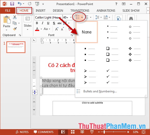 Create bullets using Bullets in PowerPoint Picture 11
