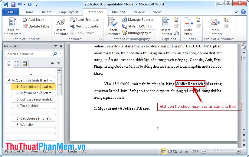 Create captions in Word documents Picture 2