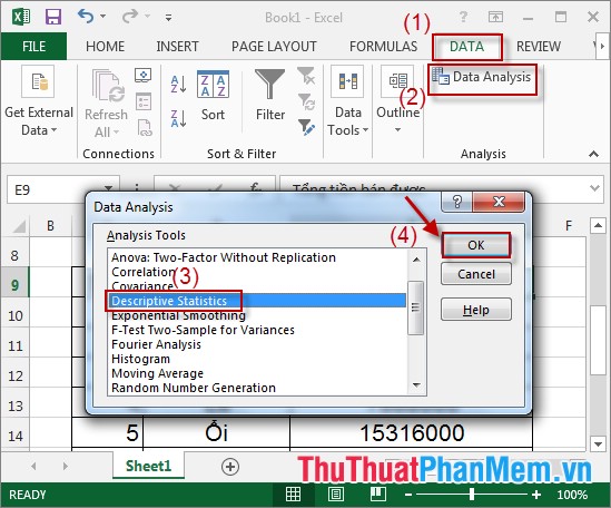 descriptive statistics data analysis excel