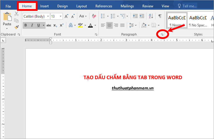 how to insert dot leader tab in word