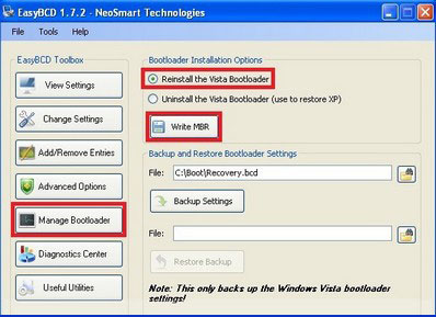 Create dual-boot menu after installing Windows XP parallel Vista / 7 Picture 8