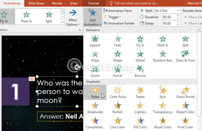 Create effects for text and objects in PowerPoint 2016 Picture 11