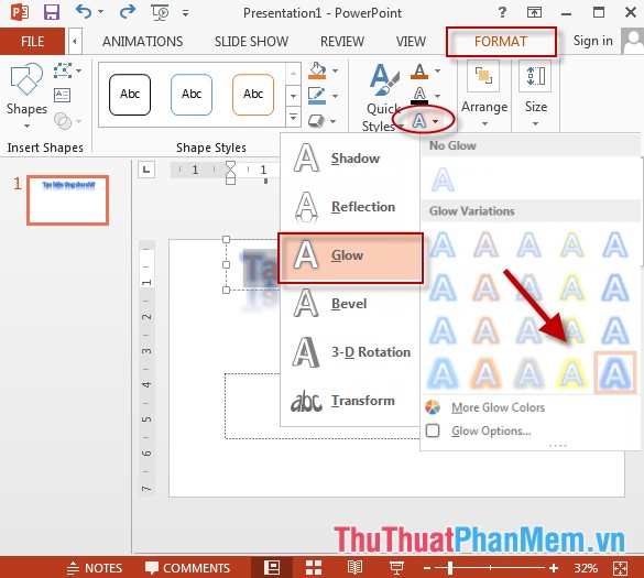 powerpoint change text effects