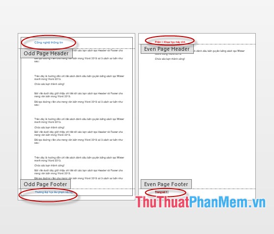 Create Header and Footer for text page in Word Picture 9