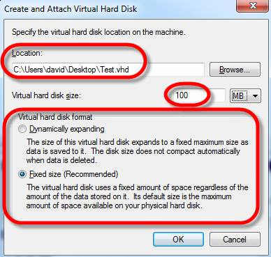 Create, install and attach VHD files Picture 3
