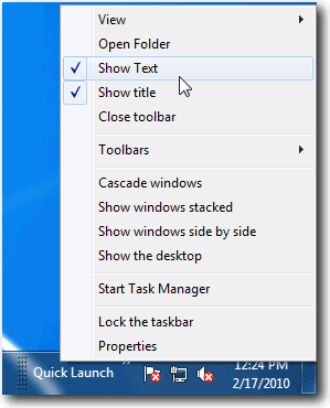 Create Quick Launch bar in Windows 7 - TipsMake.com