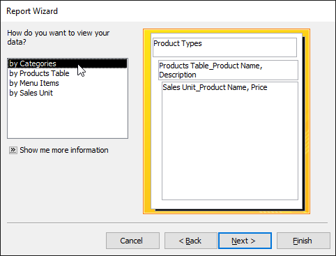Create reports in Access 2016 and use advanced reporting options Picture 16