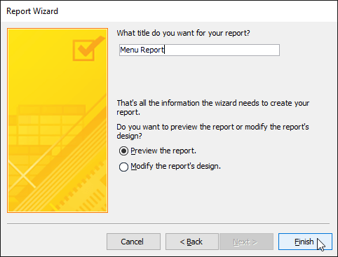 Create reports in Access 2016 and use advanced reporting options Picture 22