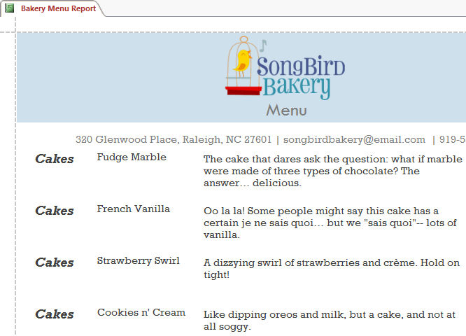 Create reports in Access 2016 and use advanced reporting options Picture 41