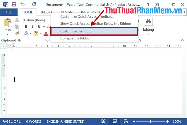 Create shortcuts for quick actions in Word 2013 - TipsMake.com