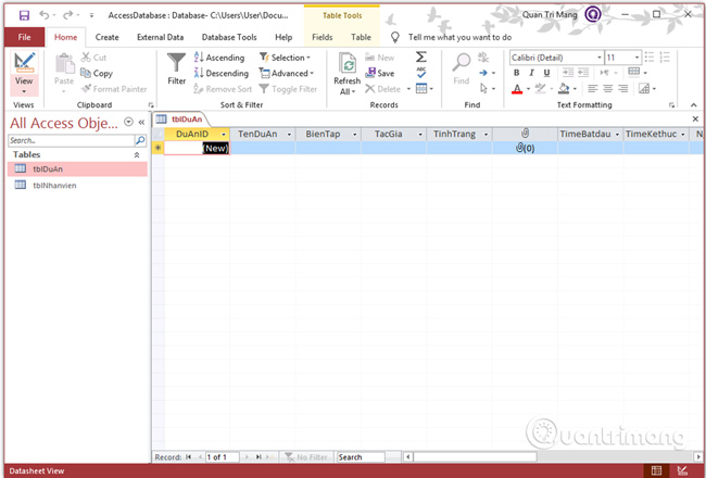 Create Table (Table) in Access 2016 Picture 14