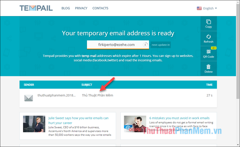 Create virtual emails quickly to use to avoid spam Picture 5