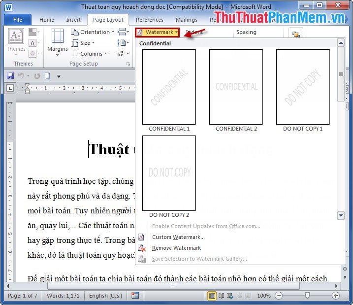 Create Watermark for Word documents Picture 3