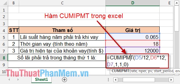 CUMIPMT function - The function of calculating accrued interest in Excel Picture 2