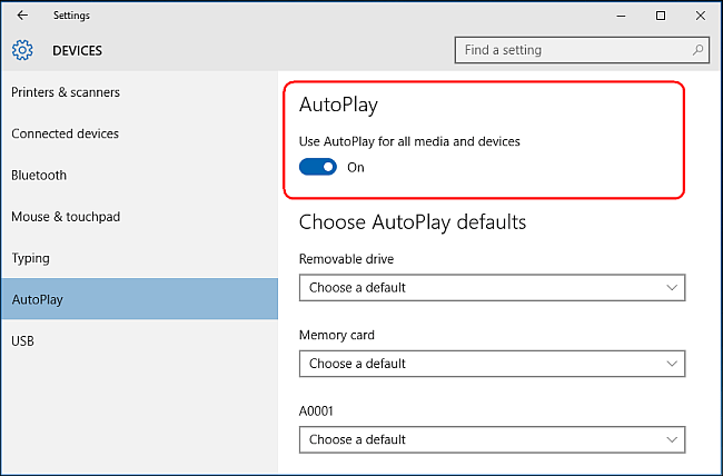Custom instructions turn on, turn off Autoplay in Windows 10 Picture 2