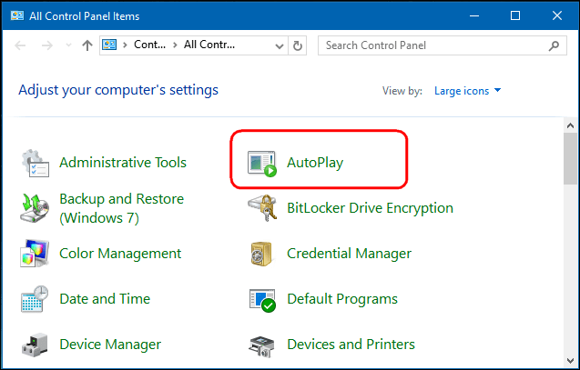 Custom instructions turn on, turn off Autoplay in Windows 10 Picture 4