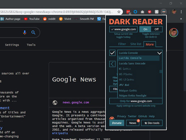 Dark Reader - A free utility that turns any website into dark mode, inviting the experience Picture 10