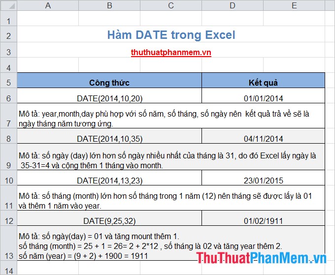DATE function - The date function in Excel Picture 2