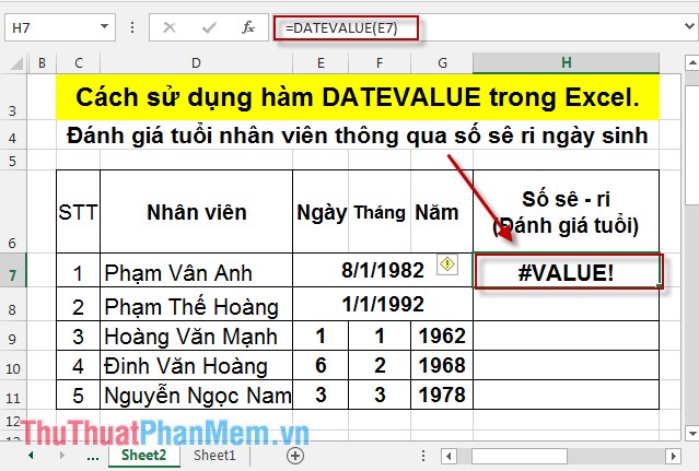 DATEVALUE function - The function converts dates into numbers in Excel Picture 5