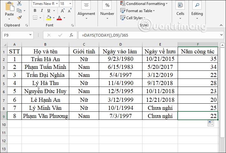 DAYS function, how to use the function to calculate the number of days between two time points in Excel Picture 10