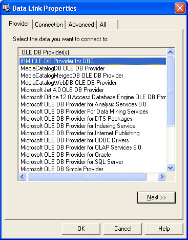 DB2 9 and Microsoft Excel 2007 - Part 1: Get data Picture 5