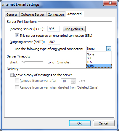 Declare Gmail on Outlook 2007 Picture 10