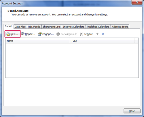 Declare Gmail on Outlook 2007 Picture 3