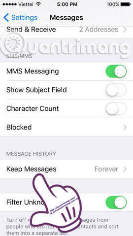 Delete automatic messages to increase memory capacity in iPhone Picture 7