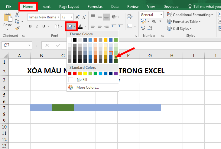 Delete background colors and backgrounds in Excel Picture 6