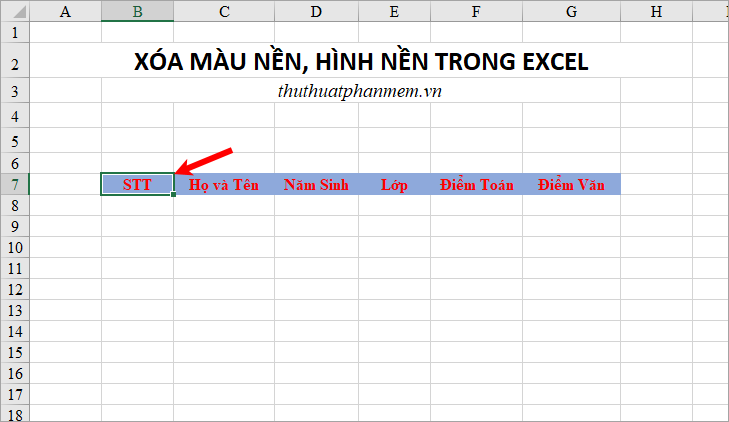 Delete background colors and backgrounds in Excel Picture 7