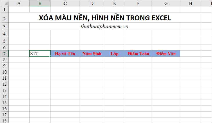 Delete background colors and backgrounds in Excel Picture 9