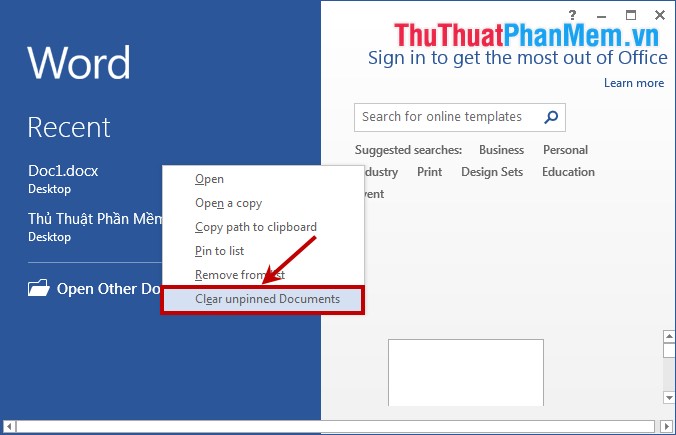 Delete the newly opened file list in Word Picture 5