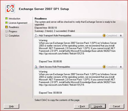 Deploy Exchange Server 2007 Service Pack 1 Picture 2