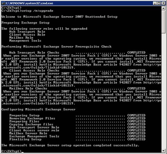 Deploy Exchange Server 2007 Service Pack 1 Picture 4