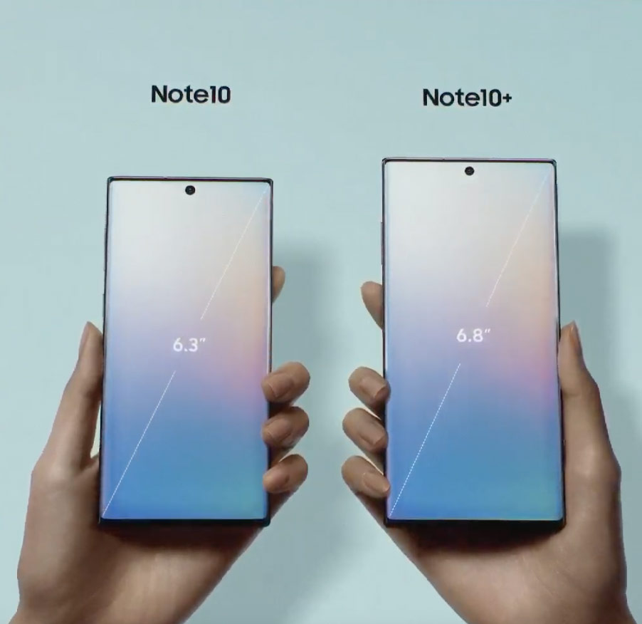 Design, configuration and official selling price of Galaxy Note 10 / Note 10+ Picture 1