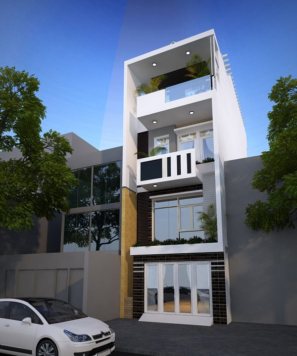 Designing a beautiful, modern 4-storey tube house facade - TipsMake.com