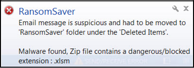 Detect and block malicious emails on OutLook with RansomSaver Picture 2
