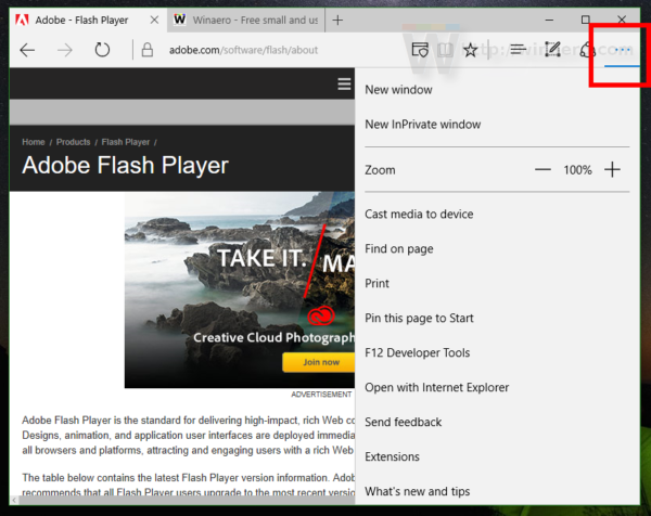 Disable Adobe Flash on Edge browser Picture 3