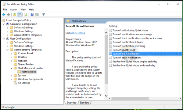 Disable all Live Tile at the same time on Windows 10 Start Menu Picture 4