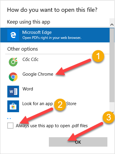 Disable automatic opening of PDF files on Coc Coc, Chrome, Edge, Firefox Picture 11