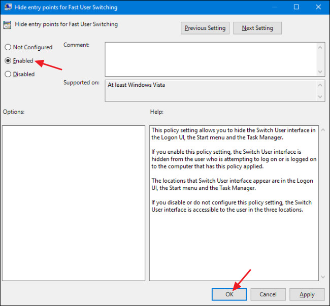 Disable Fast User Switching on Windows 7, 8 and 10 Picture 10