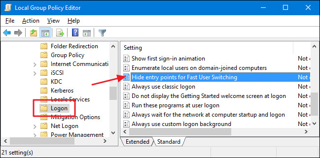 Disable Fast User Switching on Windows 7, 8 and 10 Picture 9